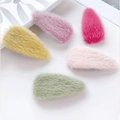 Five pieces of colorful faux fur water drop hair clips for women in autumn and winter - Mink Fur Triangle Mixed Colors