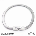 Polished silver stainless steel snake chain bracelet 220mm long for men and women - Bracelet (KB170154-KFC) / Silver Bracelet