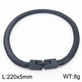 Black stainless steel snake chain bracelet 220mm length and 5mm width for men and women - Bracelet (KB170157-KFC) / Black Bracelet