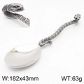Silver snake-shaped stainless steel dinner spoon with creative serpent handle carving - Dinner Spoon (KTA055-KJX)