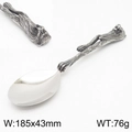 Cucchiaio in acciaio inox argento stile punk con testa di leone 185x43mm - Cucchiaio da Tavola (KTA059-KJX)