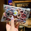Colorful high-elastic hair bands for girls in a daisy floral storage zipper bag - Korean Style (9#) / 100pcs Pack