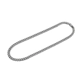 Collar de cadena de eslabones cubanos de acero inoxidable plateado con cierre de mosquetón - Color Acero (8mm 45CM)