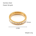 Anillo de acero inoxidable bañado en oro de 18k con incrustaciones de circón - US 7 / Oro rosa