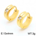 Pendientes hip hop de titanio dorado con circonitas para hombre en tamaño 13x4mm - 13x4mm / Dorado
