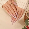 JP1903-Nude Pink Snowflake Glitter