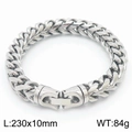 Cool stainless steel keel chain bracelet in silver finish, 10mm width and 230mm length - 10mm Width (KB167188-KFC)