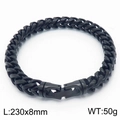 Black stainless steel dragon bone chain bracelet with mechanical clasp 230mm length - 8mm Width (KB169615-KFC)