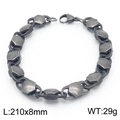Bracciale a catena in acciaio al titanio grigio scuro con nodi esagonali, misura 210x8mm - 210x8mm / Bracciale Grigio Scuro