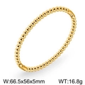 Elegante bracciale rigido a sfere in acciaio al titanio dorato con finitura lucida - Stile Perlato Dorato (KB171030-KFC)