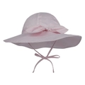 Baby Sonnenhut mit Blumenmuster, breiter Krempe und dekorativer Schleife in hellem Rosa - Hellrosa