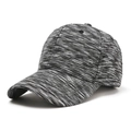 Classic cotton baseball cap featuring black and white horizontal fine stripes and curved brim - One Size / Black and Gray