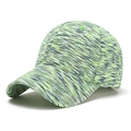Sporty cotton baseball cap with space-dye lime green and blue texture for women - One Size / Green Gray