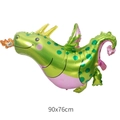 Détail du ballon dragon volant de 90x76cm en vert et rose pour décoration de fête dino - Dragon de Feu (HY#18CKT)