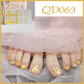 Fresh yellow orange toe nail wraps with fruit patterns and summer color blocks QD063 - QD63-Yellow Orange