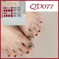 Detail view of QD077 colorful abstract graffiti nail stickers on model's toenails - Colored Patches (QD77)