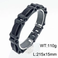 Bracciale da uomo a catena di moto in nero opaco, acciaio inossidabile industriale - Nero (KB170517-KFC)