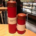 Mini 250ml red vacuum insulated water bottle with wood grain lid in two sizes - 150ML / Red