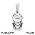 Colgante de astronauta hip hop para hombre, plata, tamaño 35x20mm y peso 39g - Estilo Astronauta (KP119297-KJX) / Color Acero