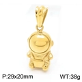 Colgante de astronauta hip hop dorado en acero pulido, tamaño 29x20mm y peso de 38g - Estilo Astronauta (KP119990-KJX) / Dorado