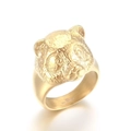 Anillo de panda dorado de moda en acero inoxidable 316L para hombre estilo minimalista - US 8 / Dorado