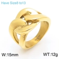 Polierter goldener Panzerketten-Ring für Herren aus dickem, hochwertigem Edelstahl - US 8 / Goldene Kette Stil (KR108139-KJX)