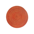 Nordic woven round orange placemat with heat-resistant spiral texture for dining table - Orange Red