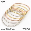 Gold/Silver/Rose Gold Mix (KB179800-LO) / 55*3mm (7 Pieces/Set) / Multicolor