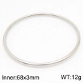 Minimalist 3mm silver titanium steel bangle bracelet for women in 68mm diameter size - 1Pc-Silver (KB179809-LO)