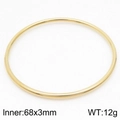 Minimalist 3mm stackable 18k gold plated stainless steel bangle with 68mm inner diameter - 1Pc-Gold (KB179805-LO)