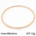 Polished rose gold minimalist stainless steel bangle bracelet in 68x3mm dimensions - 1Pc-Rose Gold (KB179813-LO)