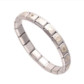 Italian style stainless steel modular bracelet with gold hollow heart charms - Gold Heart Hollow (18 Links)