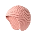 Berretto in maglia rosa con paraorecchie in filato speciale e trama a costine invernali - Taglia unica / Rosa