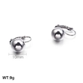 Polished silver stainless steel ball lever-back earrings, 10mm diameter, 9g weight - 10mm Silver Leverback Style
