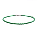 Macro detail of bohemian handmade green seed bead choker with adjustable silver clasp - Green