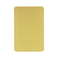 Specchio da trucco quadrato ultrasottile con custodia in pelle PU gialla e cuciture - Giallo Limone