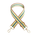 Dettaglio della tracolla di ricambio arcobaleno con fibbie e ganci in metallo dorato - Arcobaleno Fibbia Dorata