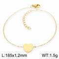 Poliertes goldenes Herzarmband mit 185mm Kette für Damen-Schmuckkollektionen - Goldenes Armband (KB166618-K)