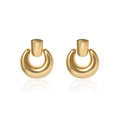 Polished 18K gold plated door-knocker earrings for women with a sleek minimalist design - Doorknocker (B223) / Gold