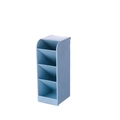 Blue 4-tier slanted desk organizer for pens and brushes with textured plastic surface - Large Slanted / Wheat Straw Blue