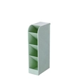 Green slanted desktop pencil organizer with four compartments and textured plastic finish - Small Slanted / Wheat Straw Green