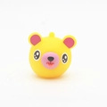 Yellow bear squeeze toy with pink ears and red tongue for stress relief fun - Small Yellow Bear