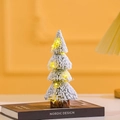Mini albero di Natale innevato con luci LED calde e base in legno naturale - 20cm (Senza Luce)