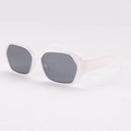Vintage oversized pink square sunglasses with dark grey lenses and chunky resin frames - Transparent Pink Frame Black Grey Lens