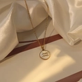 18K gold plated stainless steel necklace with white shell Aquarius zodiac pendant - Aquarius(HF-X2125)