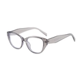 Lunettes de soleil œil de chat avec monture grise transparente en matériau TR90 - Monture Gris Transparent Verres Anti-lumière Bleue