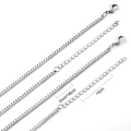 Dettaglio della catena veneziana argento 2mm con chiusura a moschettone e estensione - Catena a Scatola da 2mm / Argento (N5200545S)