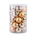 34-piece golden Christmas ball set in tube with matte, shiny, and glitter finishes - Gold