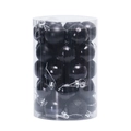 34-piece set of 4cm black Christmas baubles in glossy and matte finishes for tree decor - Black