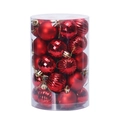 Red Christmas ball set with matte and glossy textures in a clear cylinder box - Red